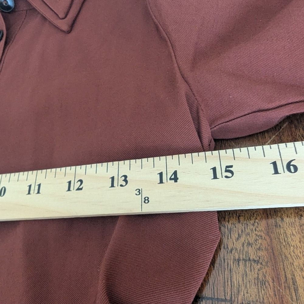 Mango Mng Rust Brown Button Front Midi Shirt Dres… - image 5